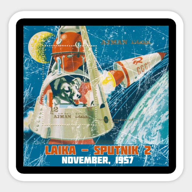 Laika - Sputnik 2 1957 Sticker by ocsling